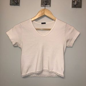Cream/white brandy Melville crop top